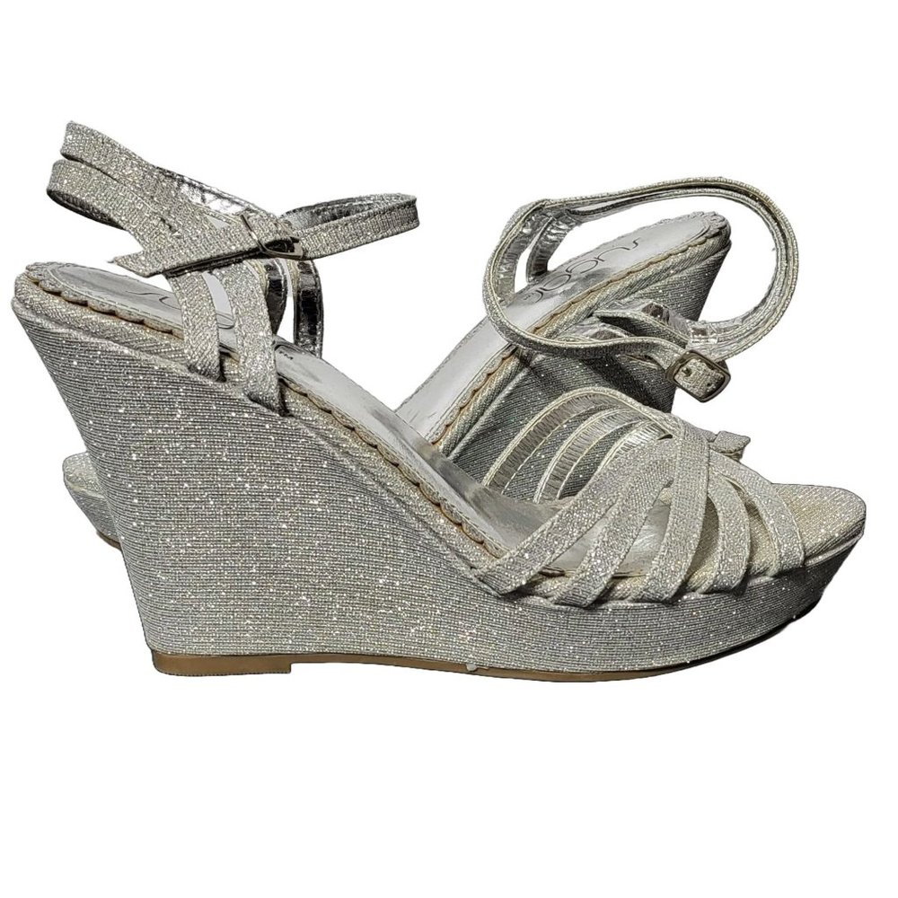 Sugar Silver Glitter Wedges